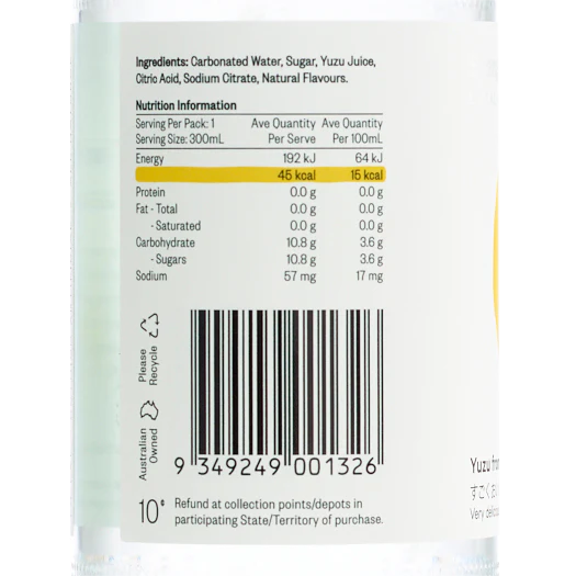 Yuzu Lo-Cal Soda 300ml x 24 - Image 7